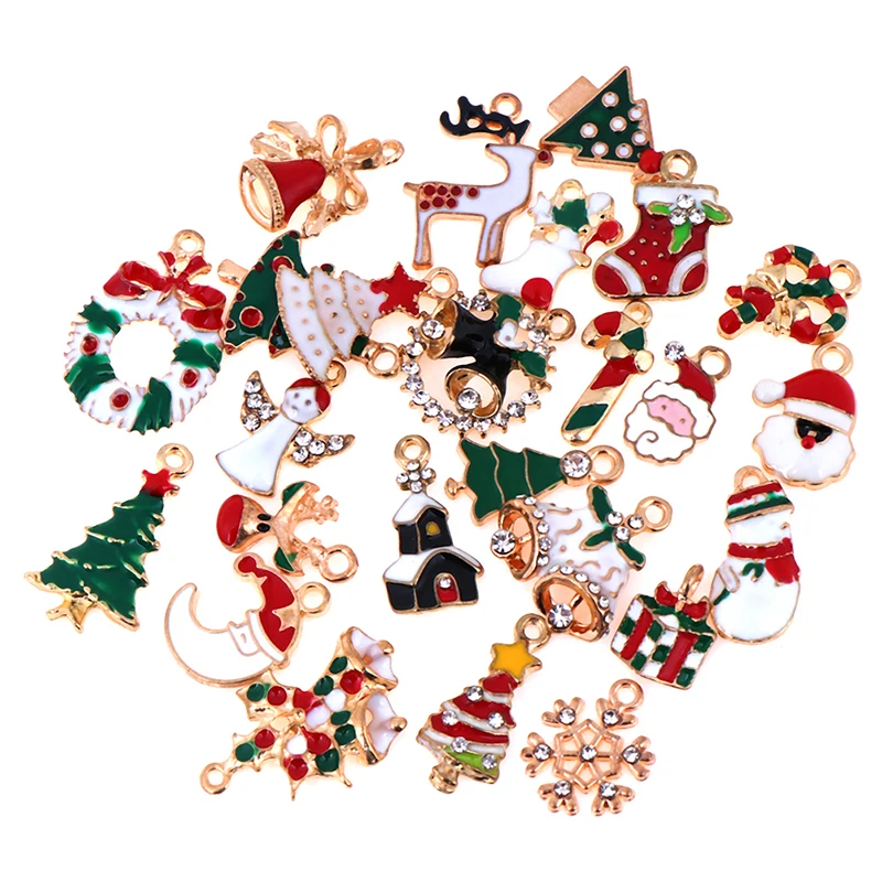 25pcs Creative Christmas Pendant Ornaments DIY Metal Crafts Xmas Tree Christmas Party Wedding Decorations Kids Gift