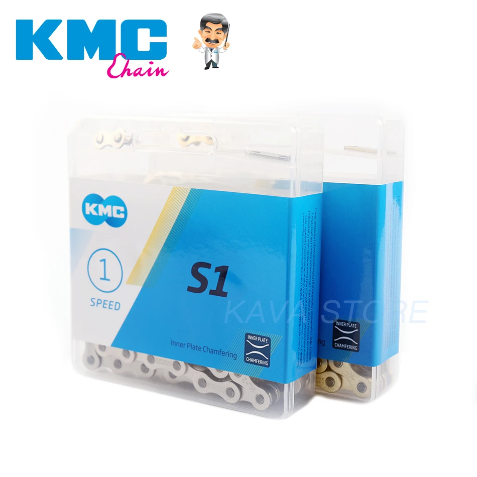 Bicycle Chain KMC S1 Single Speed Chain Fixed Gear Bicycle Chain 112L Urban Leisure Folding Bike GOLDEN/SILVER Bicycle Accessories