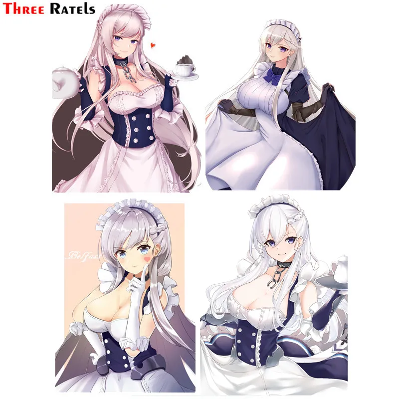 Three Ratels F78 Maid Uniform Anime Game Sexy Girl Belfast For Azur Lane Car Vinyl Sticker | Автомобили и мотоциклы