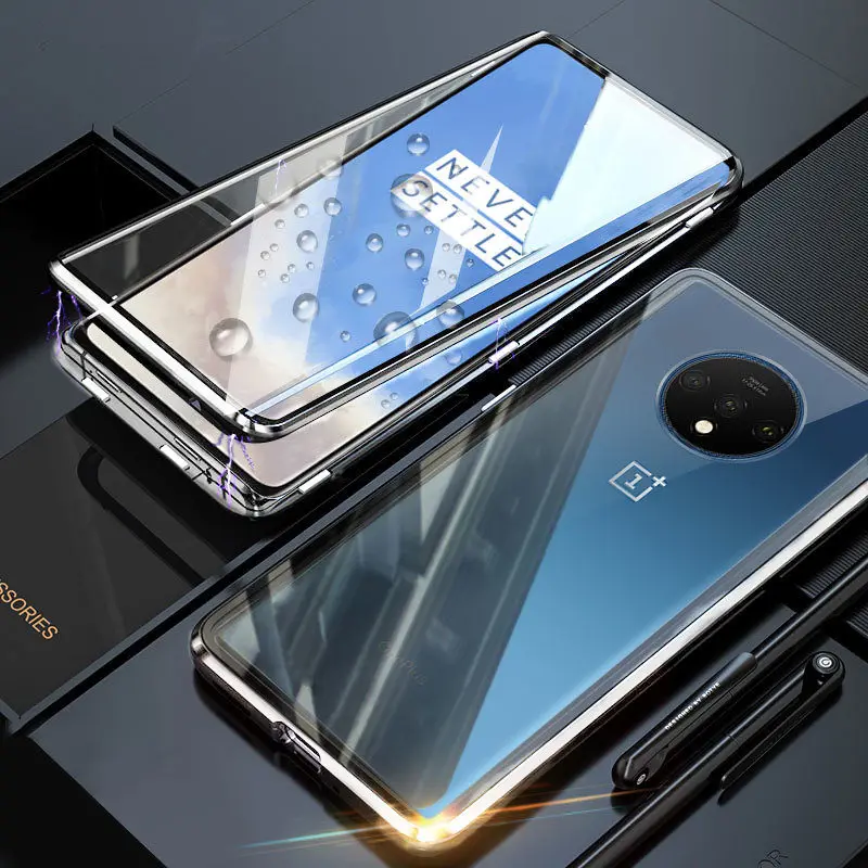 Magnetic-Adsorption-Phone-Case-For-Oneplus-7T-Pro-7-Pro-Magnet-Metal-360-Full-Tempered-Glass_副本