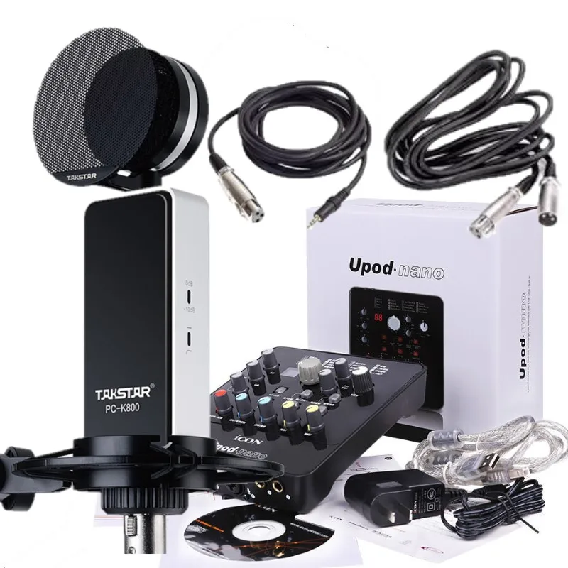 

Takstar PC-K800 Microphone with ICON upod nano Sound card include audio cables,for professional studio recording