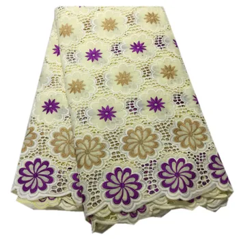 

New fashion Dubai Cotton Lace Fabric 2020 High Quality Eyelet Embroidery African Swiss Voile Lace In Switzerland For Party