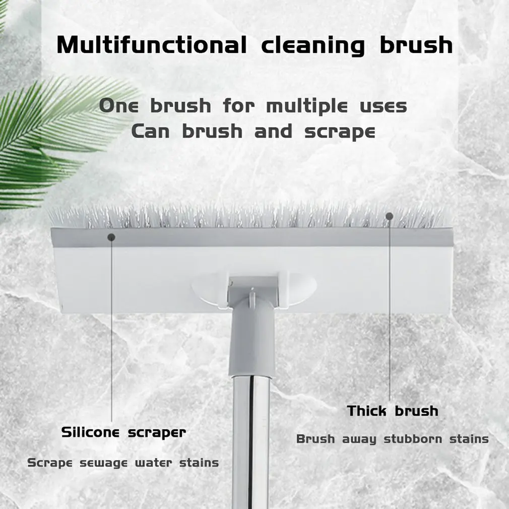 Multifunctional Long-handled Bristle Floor Brush Wiping Dual-Purpose Brush Crevices Cleaning Brush Broom For Bathroom