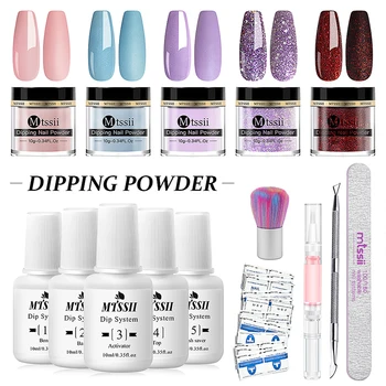 

Mtssii 10g Dipping Nail Powder Set Liquid System Clear Dip System Tools for Acrylic Powder Without Lamp Cure Nail Art Tools