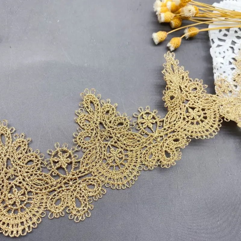 1Yard-High-Quality-Lace-Fabric-Embroidery-Gold-Lace-Fabric-5-8cm-Ribbon-Sewing-Trimmings-Ribbon-Lace
