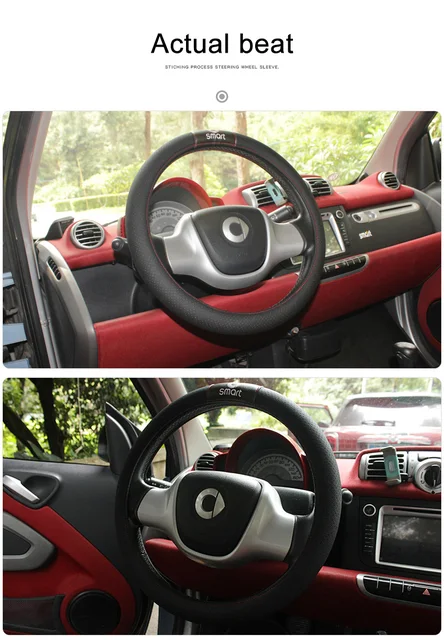 Auto PU Leather Steering Wheel Cover For Smart Fortwo Forfour 453