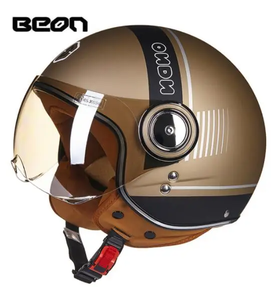 BEON для мужчин и женщин мотоциклетный шлем Chopper 3/4, винтажный шлем с открытым лицом, мотоциклетный шлем Casco Capacete, мотоциклетный шлем - Цвет: 110B-05