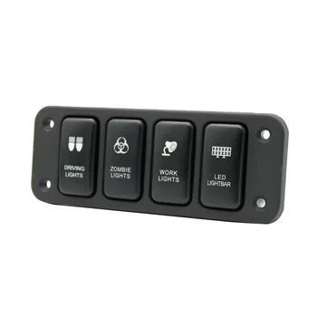 

DC 12V 4 Gang Car Marine Boat Circuit RV Blue LED Rocker Switch Panel