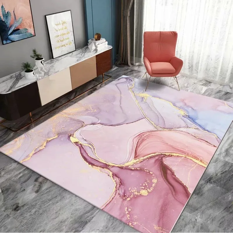 3D Pink Gold Oil Painting Abstract Carpet Girls Room Romantic Purple Rugs Bedroom Beside Balcony Rug Hall Mat | Дом и сад