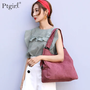 

Fashion Canvas Shoulder Bag Tote Ladies Handbags Ptgirl 2019 Luxury brand Handbags Crossbody Bags for Women Bolsas Feminina sac