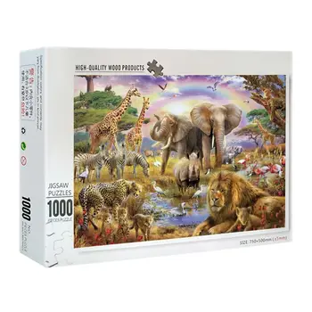 

New 1000 Pieces Animal customs Puzzles Wooden Jigsaw Puzzles Floor Puzzle Intellectual Game Learning Education Decompressio