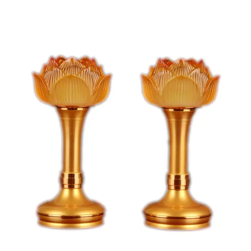 Lotus Flower маленькая лампа Будды светодиодный сплав и цветной глазированный