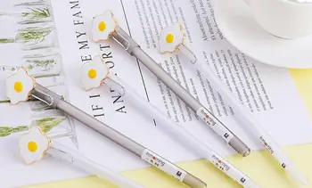 

korea cute egg Yolk gel pen cartoon neutral pen student prize school stationery office black write pen promotion gift 36pc/lot