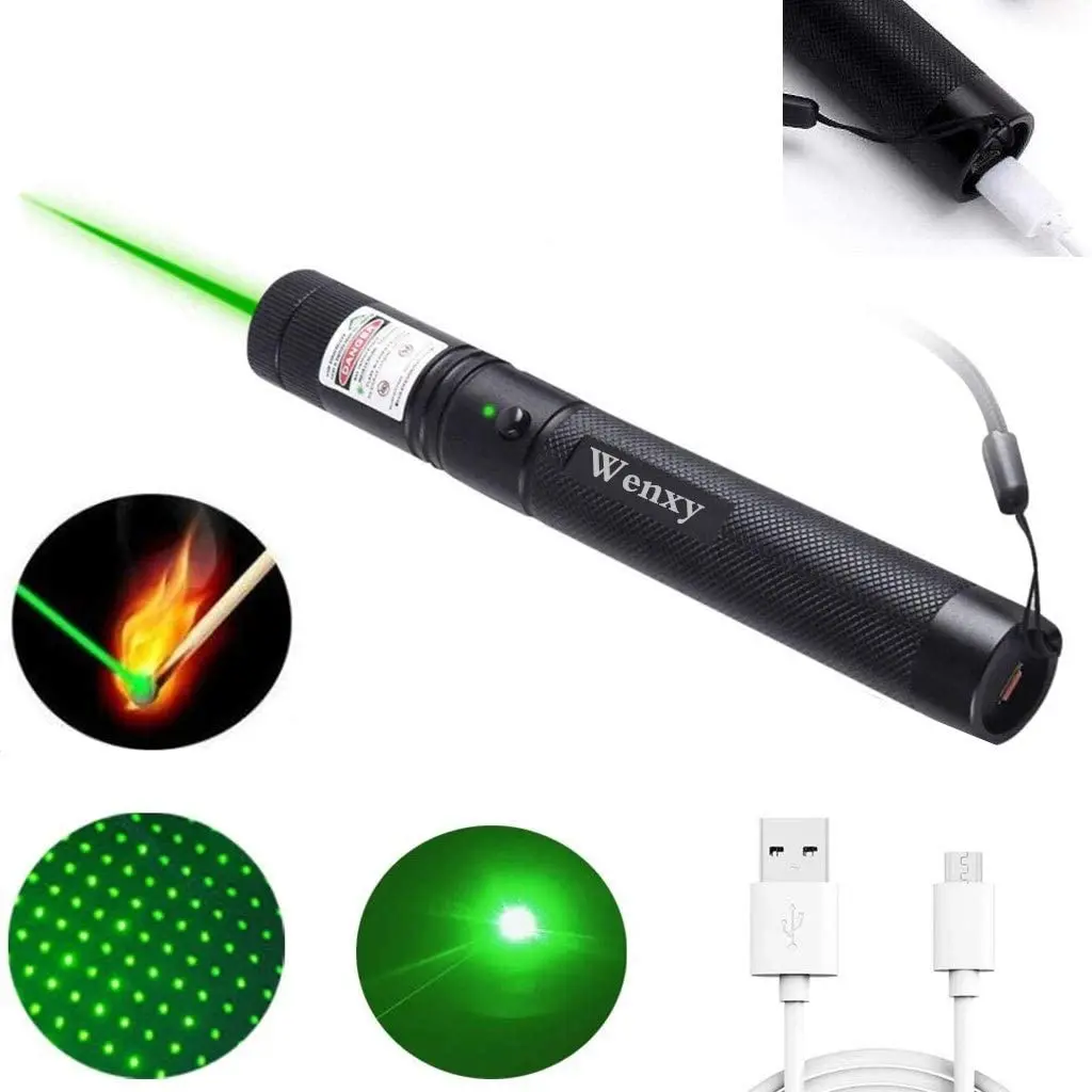 

High Quality Hunting Light Mini USB Green Laser Pointer Charging High Power 532nm Continuous Line 1000meters Laser Starry