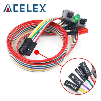 

1PCS 65CM Slim PC Compute Motherboard Power Cable Original On Off Reset with LED Light PC Power Reset Switch Push Button Switch