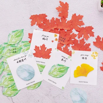 

Small Fresh Colored Leaves Memo Pads Simple Scrapbook Sticker School Supplies Post Sticky Notes Office Stationery 30 Sheets