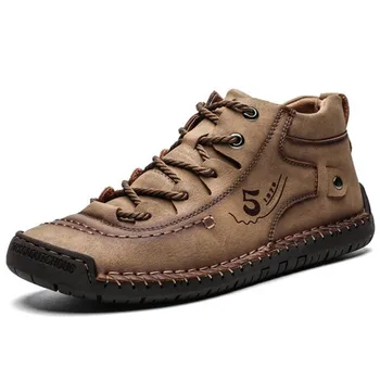 

Designer Casual shoes men's retro handmade casual shoes large size leather boots new sneakers men zapatos de hombre mens loafers