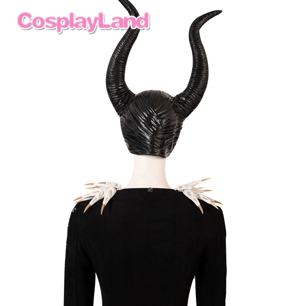 Малефисент любовница зла костюм карнавал Хэллоуин наряд Малефисента маскарадный костюм рога причудливый череп Анжелина Джоли Платье