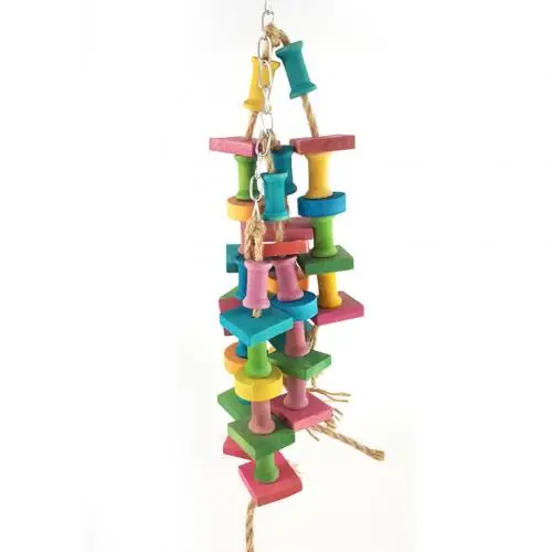 Multicolor Птица Попугай строительные блоки укус-устойчивая подвесная клетка качели Pet жевательная игрушка - Цвет: Multicolor