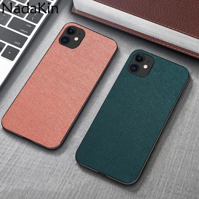 Fabric Texture Back Fitted Phone Case for iPhone 11 Pro X XS MAX XR 6 6S 7 8 Plus Plain Shell Anti Dust Light Slim Cover |