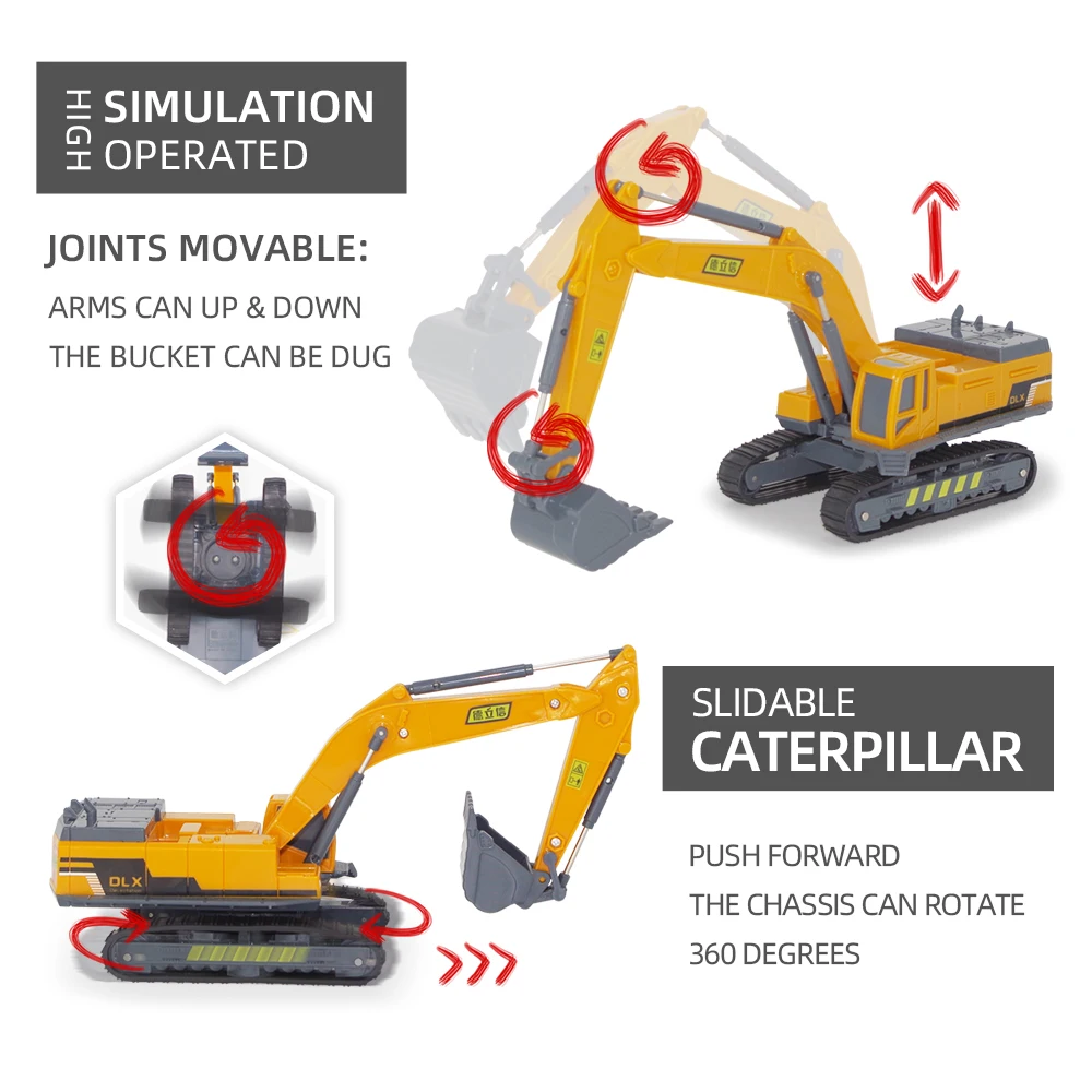 Construction Trucks Crane Excavator Toy 1:55 Diecast Engineering Vehicle Tractor Digger Children Car Model for Boys Gift Construction Trucks Crane Excavator Toy 1:55 Diecast Engineering Vehicle Tractor Digger Children Car Model for Boys Gift