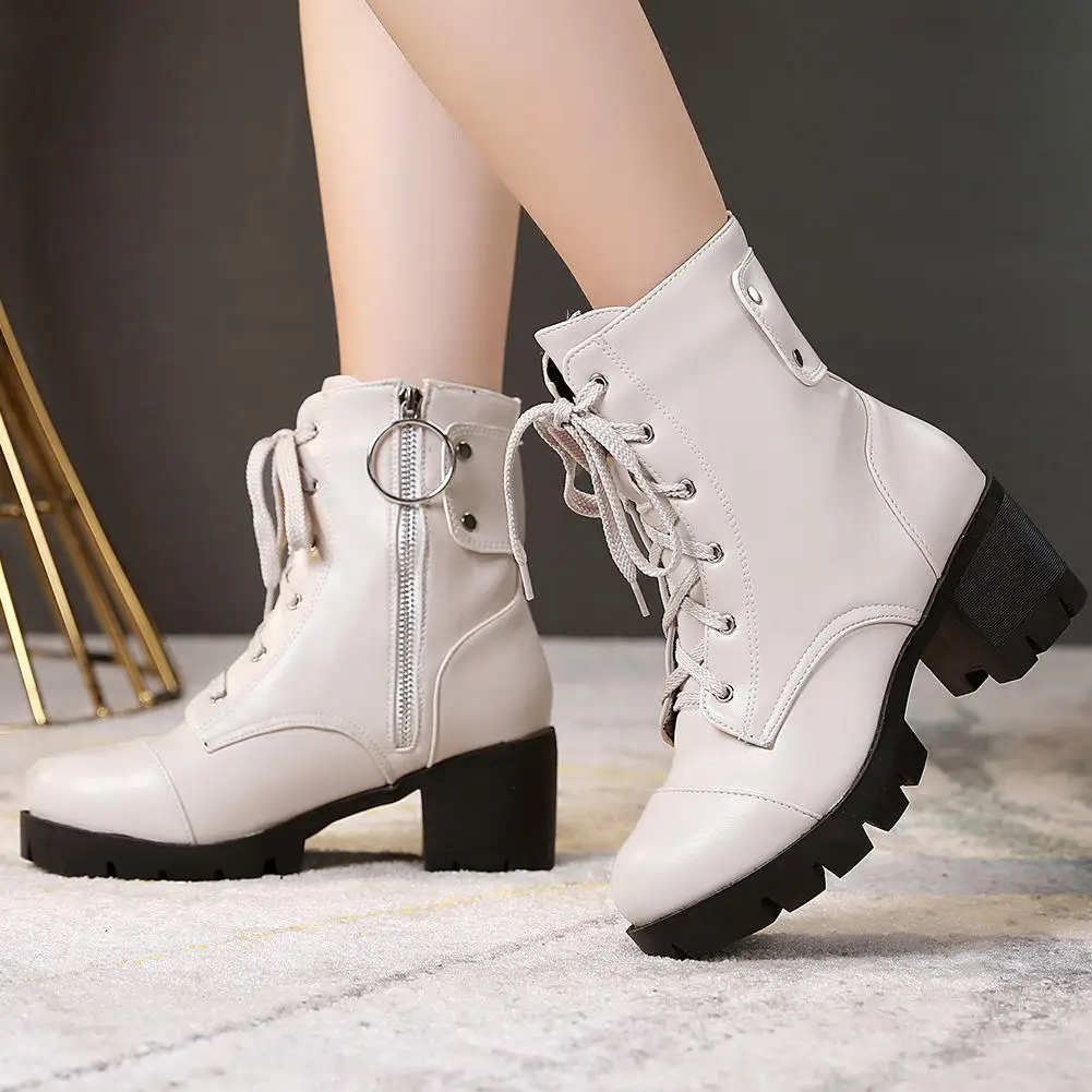 

SARAIRIS 2019 Wholesale Plus Size 43 Autumn Winter Ankle Boots Shoes Woman Fashion Chunky Heels Boots Female Boots Women Shoes