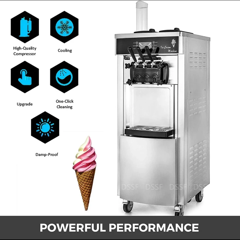 The Popular Rainbow System Portable Vertical Soft Ice Cream Machine