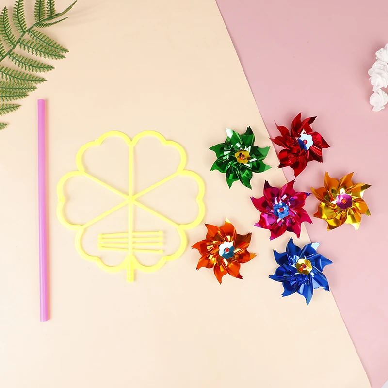 Wind Spinner Toys Colorful DIY Sequins Windmill Wind Spinner Home Garden Yard Decoration Kids Toy