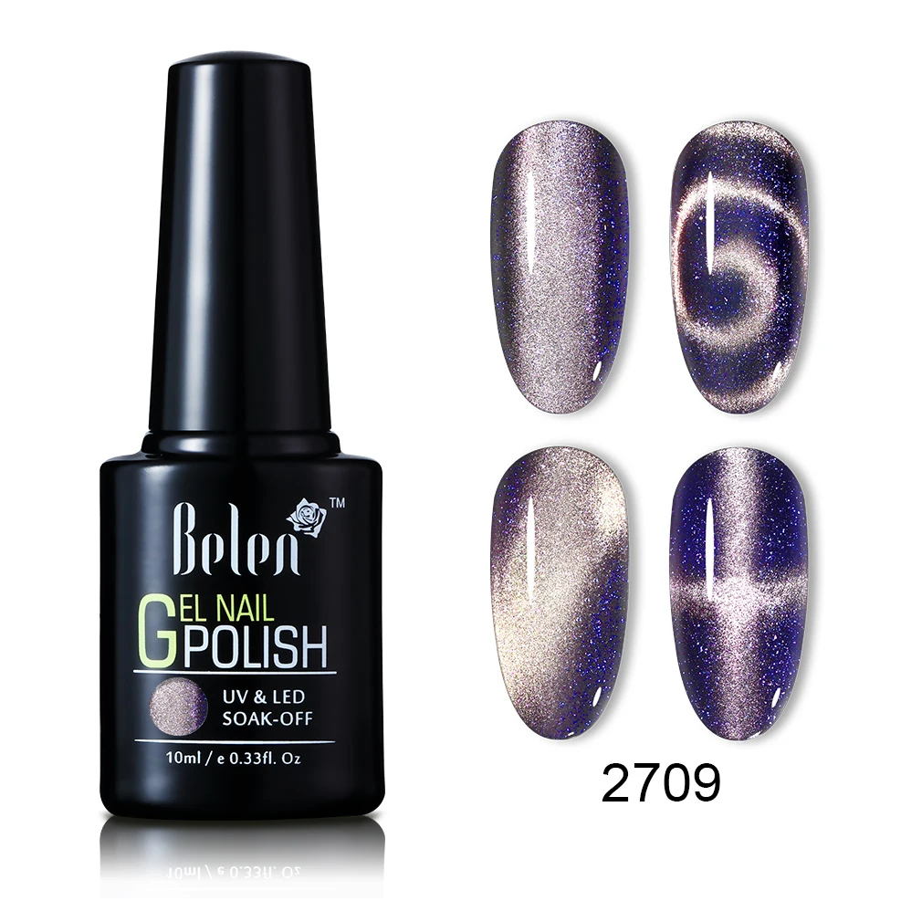 2709 Belen 9D Shimmer широкая линия Гель-лак «кошачий глаз» замочить от УФ светодиодный лак для ногтей праймер Гель-лак для салона Магнитный маникюр 10 мл - Цвет: 2709