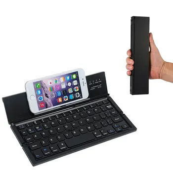 

2020 New Smart External Portable Tri-fold Folding Bluetooth Keyboard for iPhone iPad Android Mini Keyboard with Stand Holder