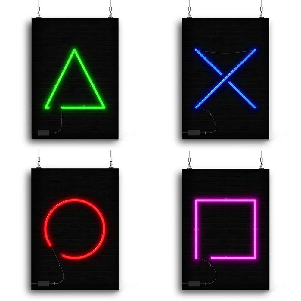 

Абстрактная видеоигра пуговицы плакаты и печать украшение игровой комнаты холст живопись игра Настенная картина для мальчиков домашний де...