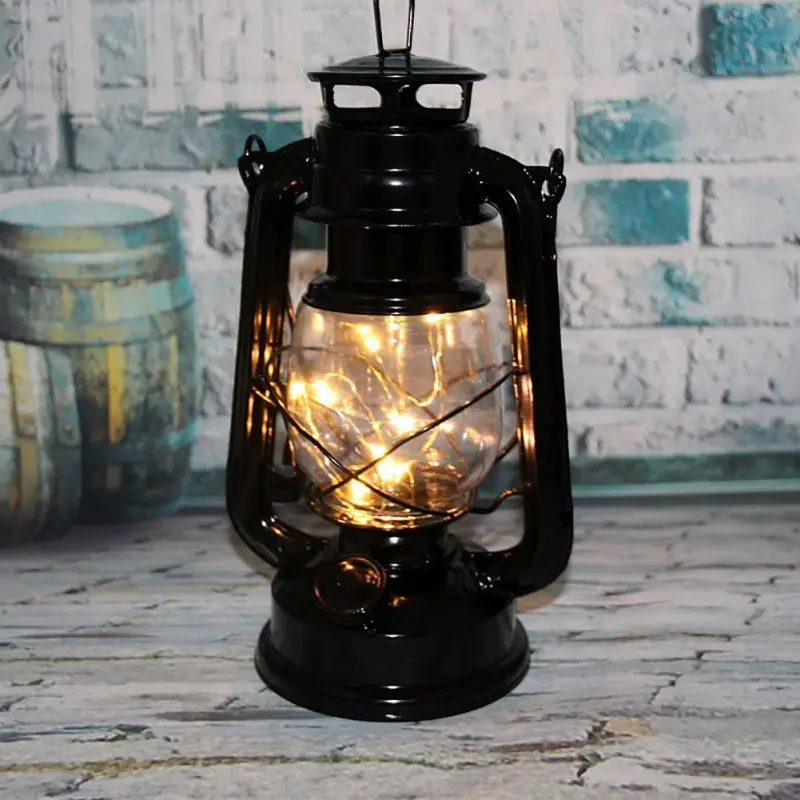 

Retro Antique Oil Lamp Electric Lantern Handheld Candle Light Night Lights Bedroom Warm Lighting Table Decoration Lamp
