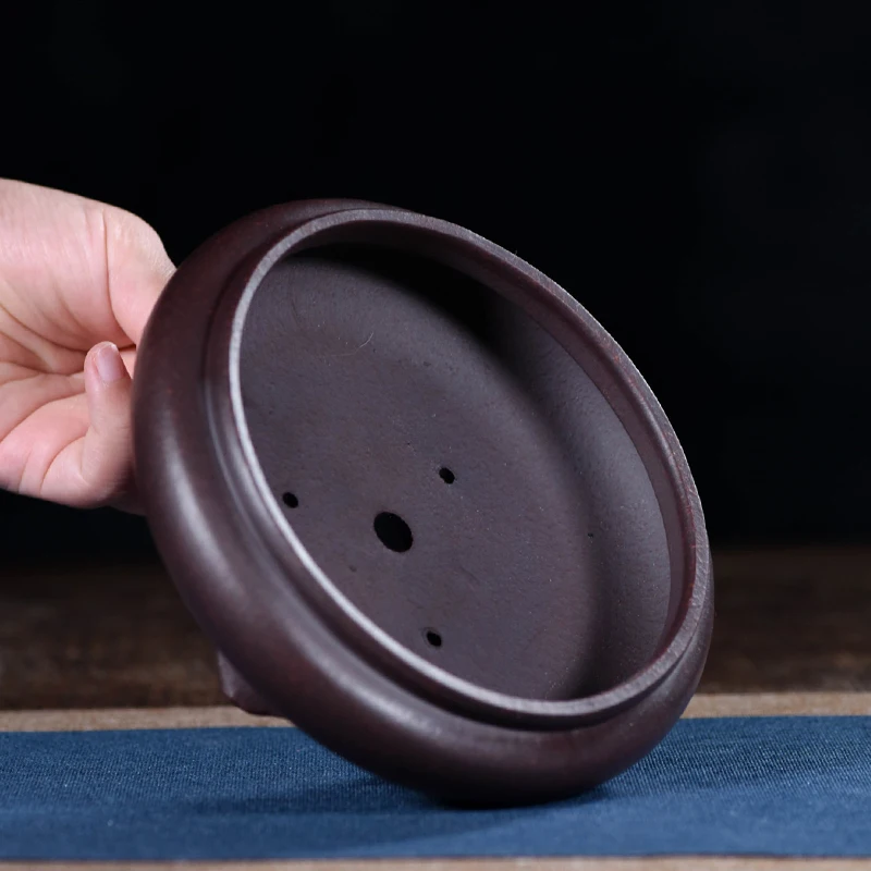 Round shallow flowerpot bonsai Basin Bonsai pot flower Dwarf | Дом и сад