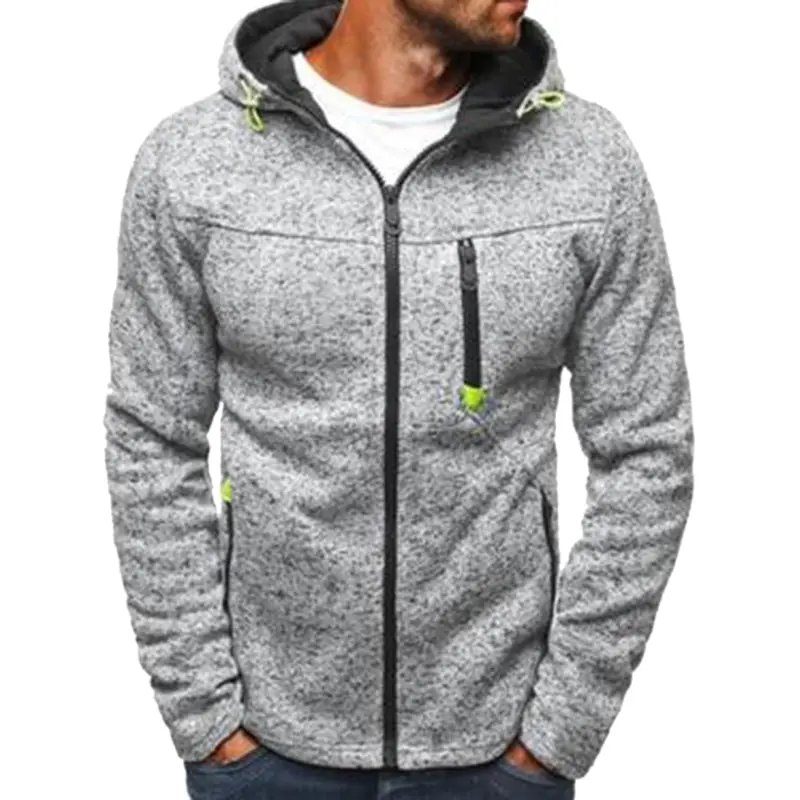 Men Classic Hoodies Sweatershirt Autumn Zipper Patchwork Cardigan Sweatershirt Male Causal Streetwear Hip Hop Streetwear - Цвет: Grey