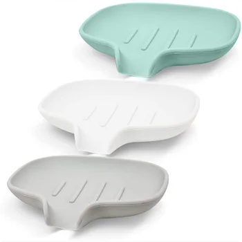 

Silicone Soap Dish with Drain, Bar Soap Holder for Shower Bathroom, Self Draining Soap Tray to Keep Soap Dry Clean 3 Pcs