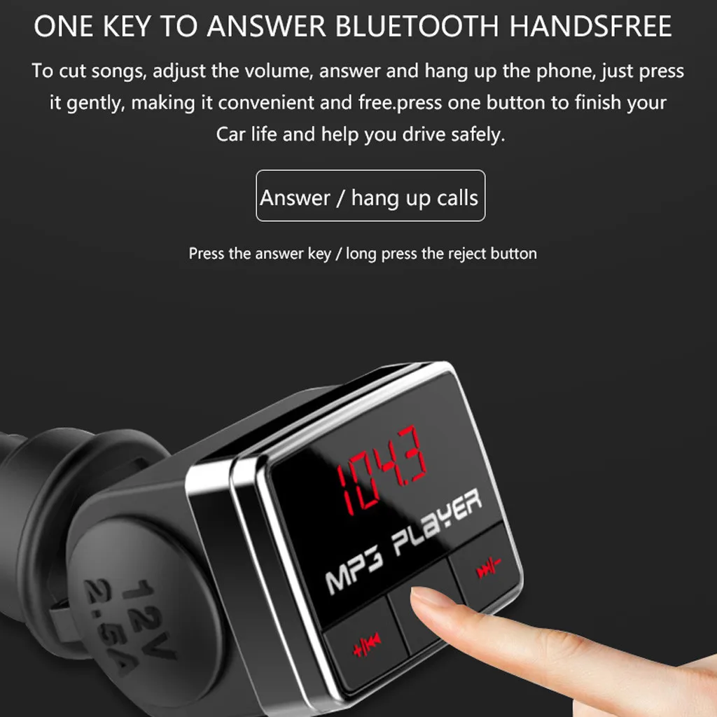 Автомобильный fm-передатчик, ЖК MP3-плеер, беспроводной Bluetooth, приемный автомобильный комплект 4.6A, быстрый USB, Hands Free, USB зарядное устройство, Fm модулятор# N