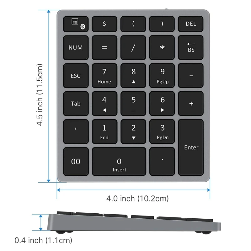 Беспроводной Bluetooth 28-клавишная цифровая клавиатура