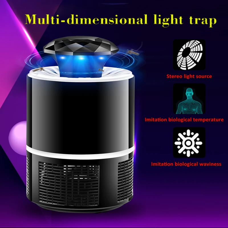 Delicate Mosquito Lamp Moths Killer USB Voiceless Pest Bug Zapper Fashion Mosquito Light Flying Insects Electric Insect Trap 5W