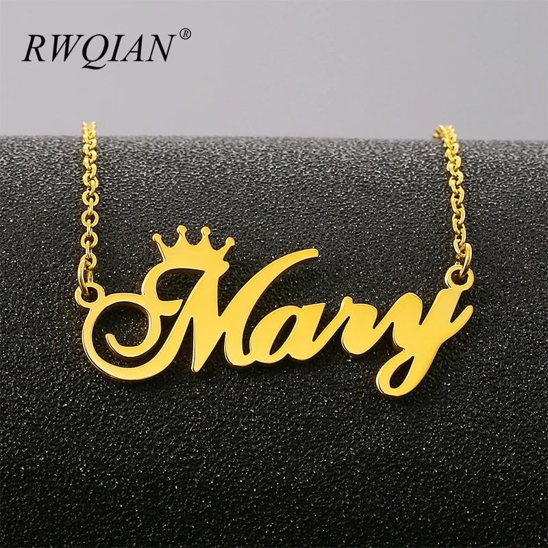 Custom Name Pendant Necklace Stainless 