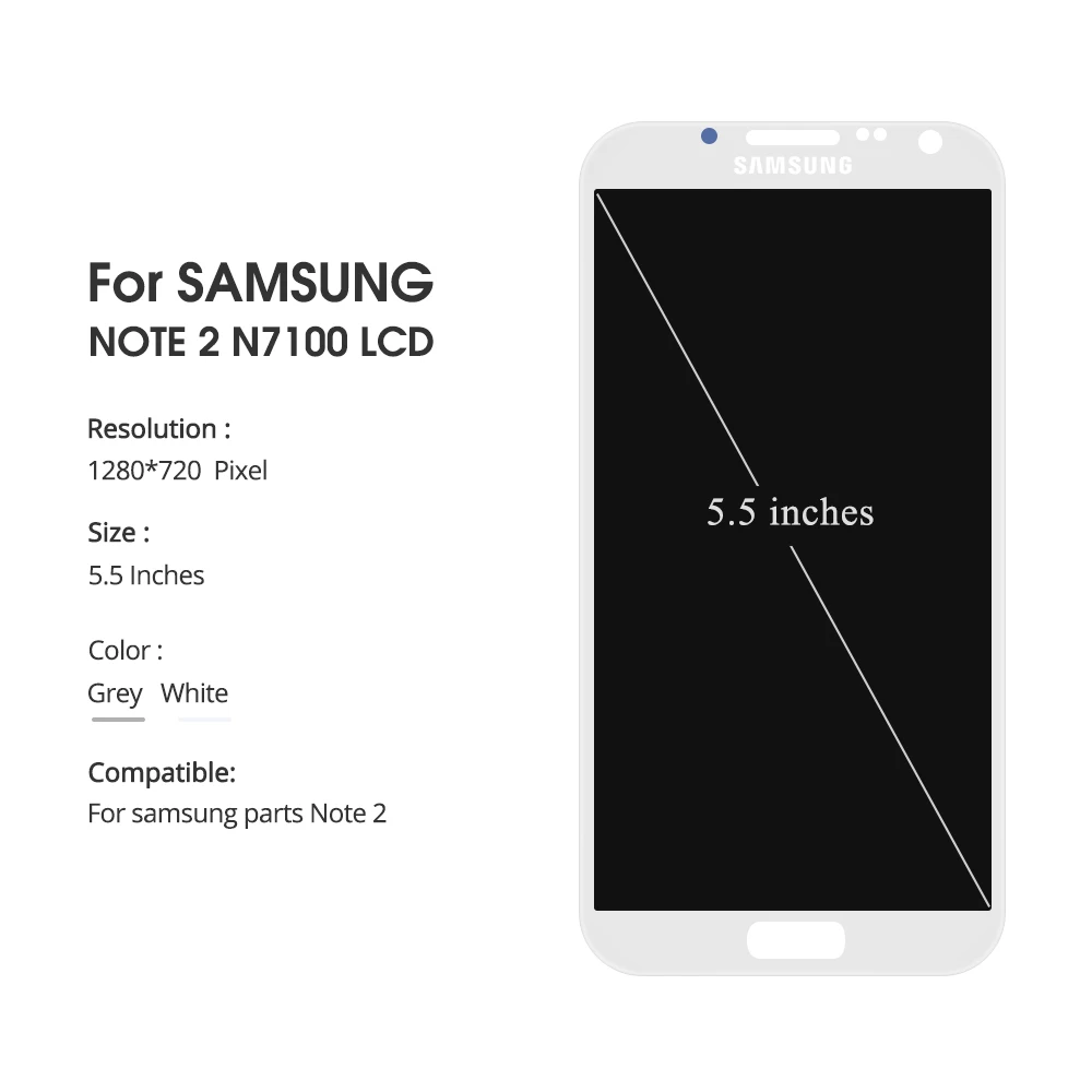 5 ''Оригинальный ЖК дисплей для Samsung Galaxy Note 2 LCD N7100 Note2 N7105 сенсорный экран
