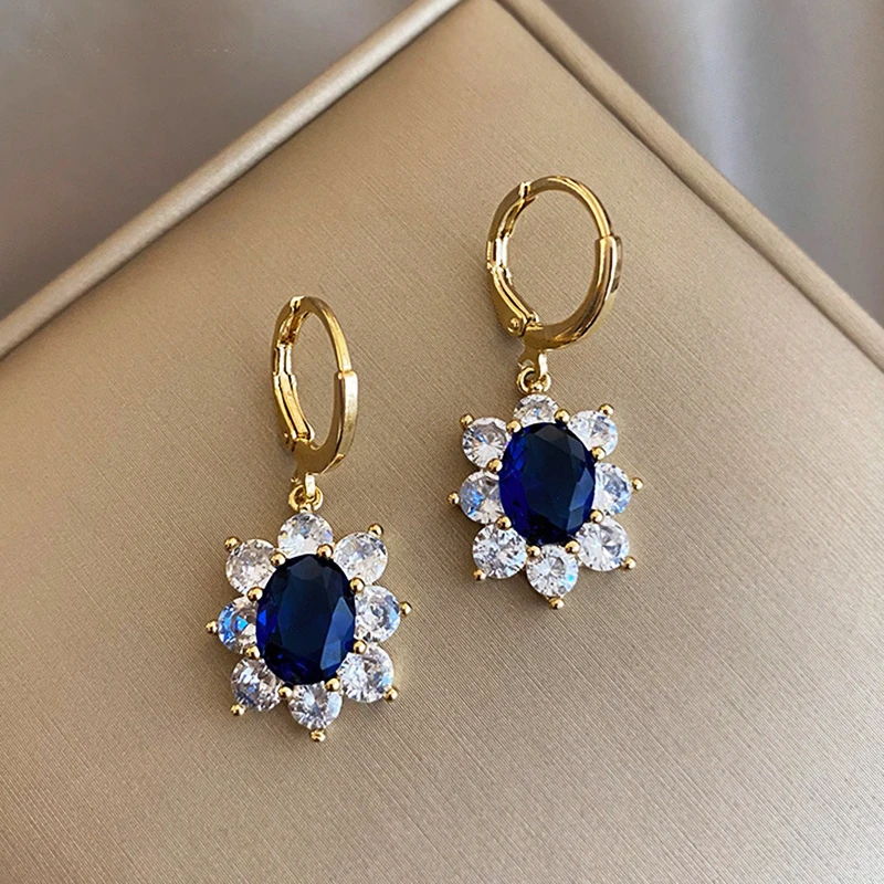 

Fashion Sun Flower Dangle Earrings for Women Designer Creativity Luxury Jewelry Micro Inlaid High Quality AAA Zircon Girl's Gift