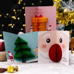 Carte de vœux 3D Ins noël avec enveloppe père noël bonhomme de neige, carte de vœux d'anniversaire nouvel an, cadeaux de noël, décoration 