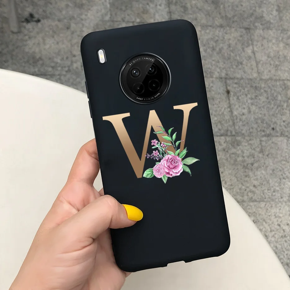 Cute Soft TPU Shockproof Phone Bumper Case with 26 Letters Design
