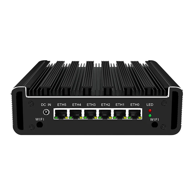 Pfsense Fanless Mini Pc Intel 10Th Gen I7-10510U Quad Core Cpu Firewall Vpn Soft Router 6 Lan Industriale Thin Client Computer