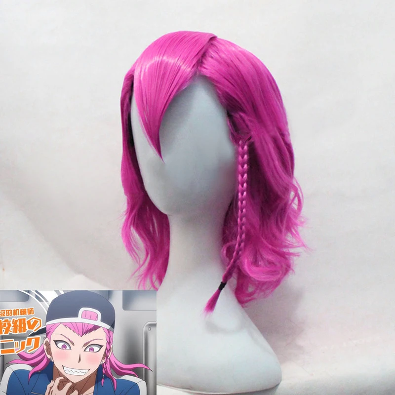 

Anime Danganronpa V3 Kazuichi Souda Cosplay Wig Styled Short Shocking Pink Wigs + Wig Cap