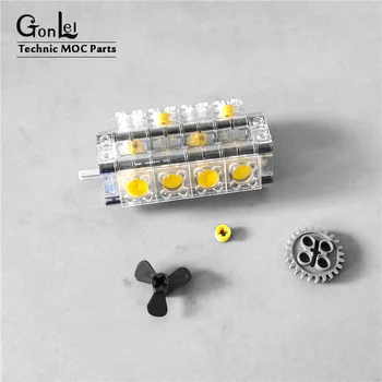 

New MOC Brick V8 Engine V8 Transparent Cylinder engine Buliding Blocks assembled bulk Parts Compatible with MOC Technic Cars Toy