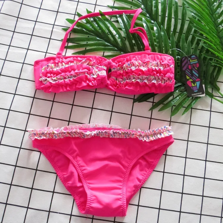 

CHILDREN'S Swimwear Fashion Floral Bikini Department of Neck GIRL'S Swimsuit Big Boy Swimwear 8-16 Code 5-Color