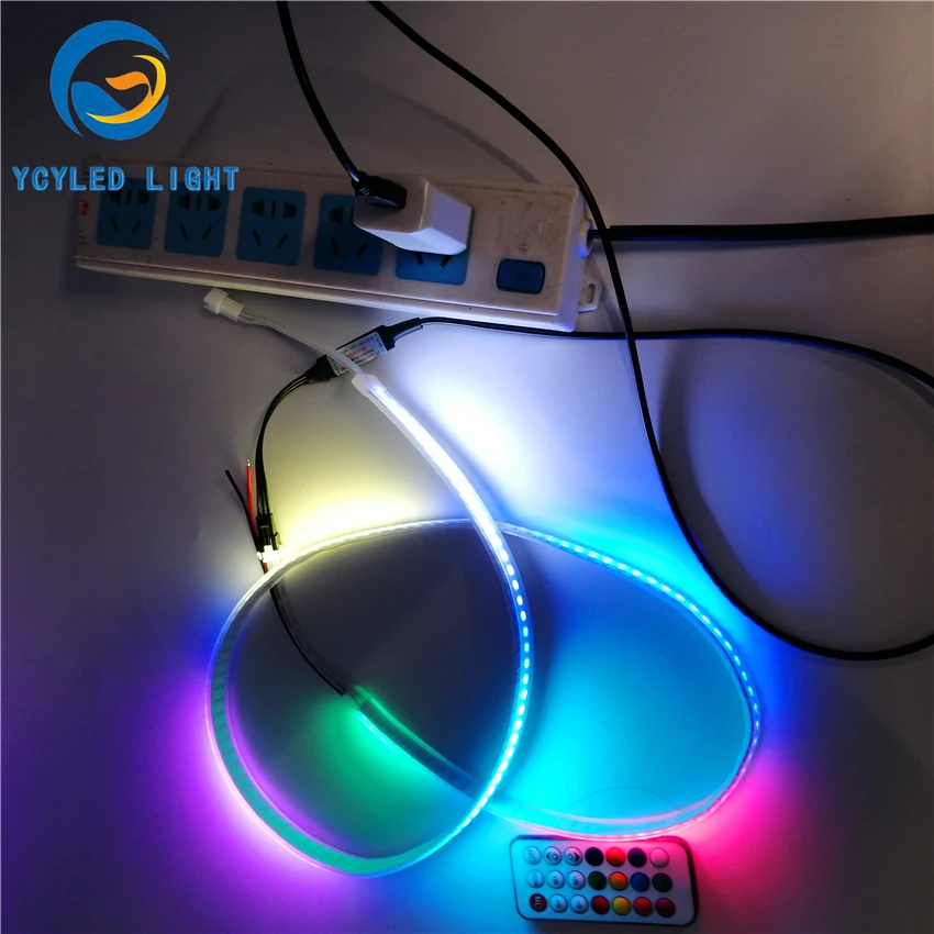 1 м 5 в usb ws2812b 144 светодиодов цифровой программируемый адресуемый 5050smd rgb Светодиодные полосы света ws2812 Светодиодная лента с радиочастотным пультом дистанционного управления