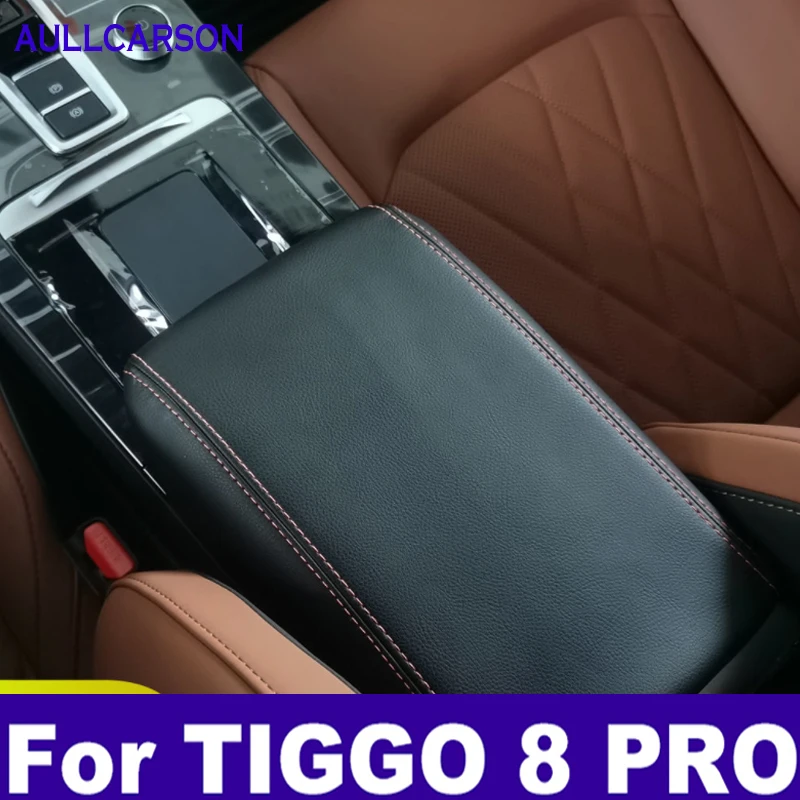 For Chery Tiggo 8 Pro 2021 2022 2023 Car Center Control Armrest Box Microfiber Leather Trim Cover Max Accessories