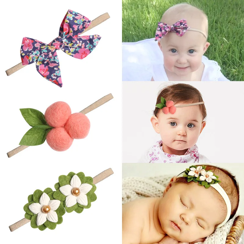 Mery Детская повязка для волос цветок бант эластичный Haarband Infantil Menina повязки на